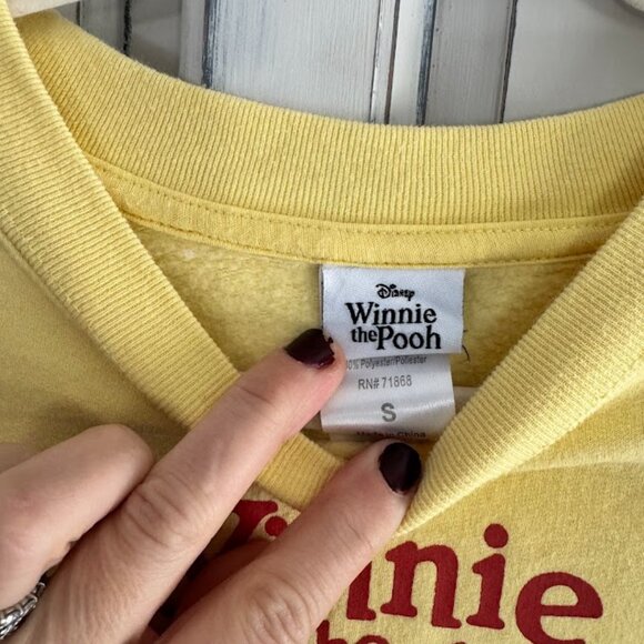Disney Winnie The Pooh Crew Neck Sweatshirt Yellow Size S Women's - Picture 4 of 5